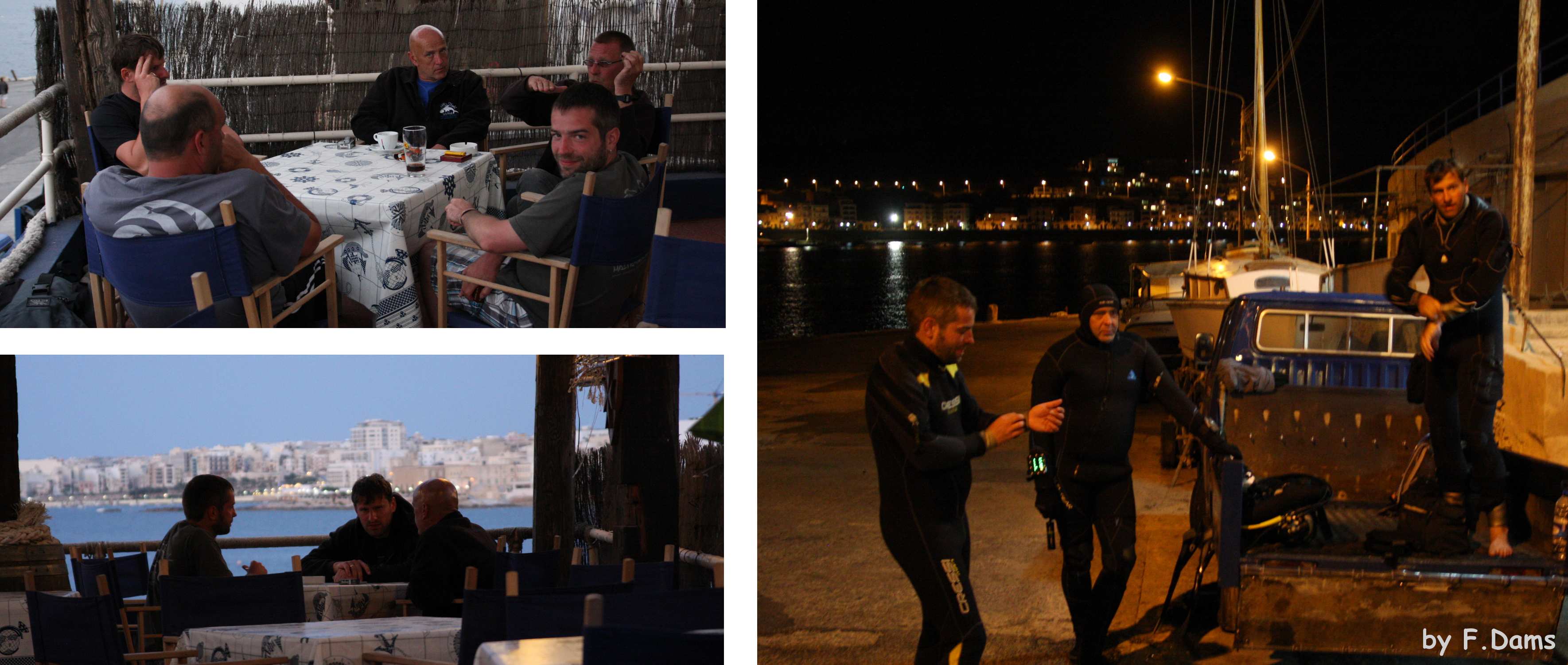 Tauchgangsvorbesprechung der TL-Anw&auml;rter und Pr&uuml;fer und Vorbereitung zum Nachttauchgang.